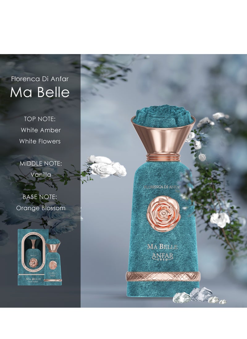 Anfar ANFAR 1950 MA BELLE Pour Femme Extrait de Parfum, White Amber, Peru Balm, Orange Blossom,FOR WOMEN,100ML  - Image 3