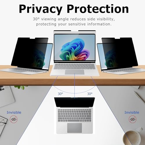 Megoo Magnetic Privacy Screen Protector for Surface Pro 12 inch (2025)– Removable, Anti-Spy, Anti-Glare, Easy Install, Blue Light & UV Blocking - Image 5