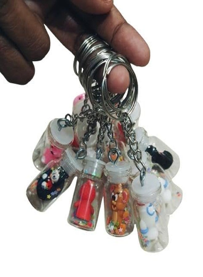 ZOKCY (Pack of 6 Pcs Under Bottle Mini 3D Cartoon Keychain For Kids & Adult/3D rubber Cute character Keyring for Bikes and Cars Key Ring Hook/Girls & Adults Back Pack Tags - Image 5