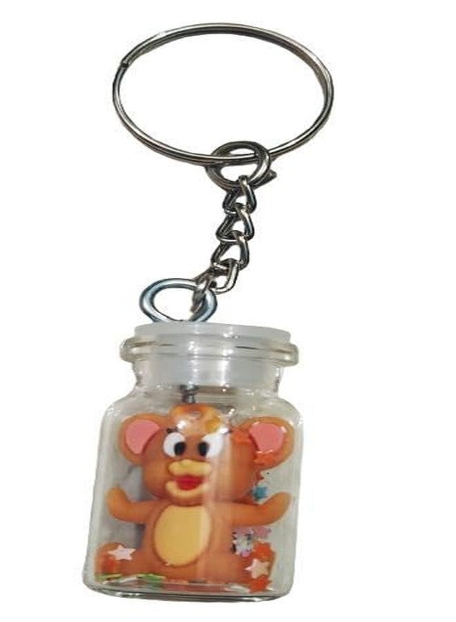 ZOKCY (Pack of 6 Pcs Under Bottle Mini 3D Cartoon Keychain For Kids & Adult/3D rubber Cute character Keyring for Bikes and Cars Key Ring Hook/Girls & Adults Back Pack Tags - Image 3