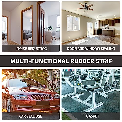 Heonay Self Adhesive Rubber Strips, Solid Neoprene Rubber Sheets Rolls Strips with Adhesive Backing, Self Stick Rubber Gasket Pads for DIY, Crafts, Seals, 1" Wide x 1/16" Thick x 120" Long - Image 5