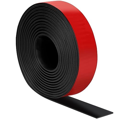 Heonay Self Adhesive Rubber Strips, Solid Neoprene Rubber Sheets Rolls Strips with Adhesive Backing, Self Stick Rubber Gasket Pads for DIY, Crafts, Seals, 1" Wide x 1/16" Thick x 120" Long - Image 1