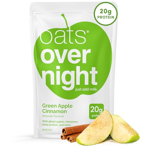 Oats Overnight Green Apple Cinnamon  Overnight Oats with 20g Protein High Fiber Breakfast Protein Shake  Gluten Free Oatmeal Non GMO High Protein Oatmeal 26 oz per Meal 8 Pack - Image 1