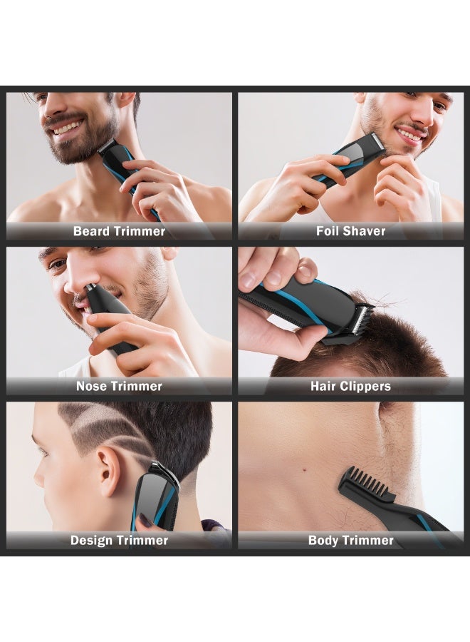 SMARTX Professional Cordless Electric Hair Clipper Set, Multifunctional Powerful and Safe 11 in 1, Nose Hair Trimmer with Powerful USB Charging, Ergonomic for Men's Body Beard Shaver Grooming Set - Image 5