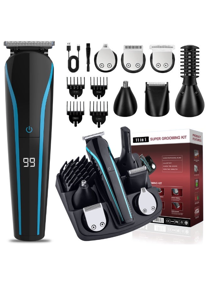 SMARTX Professional Cordless Electric Hair Clipper Set, Multifunctional Powerful and Safe 11 in 1, Nose Hair Trimmer with Powerful USB Charging, Ergonomic for Men's Body Beard Shaver Grooming Set - Image 2