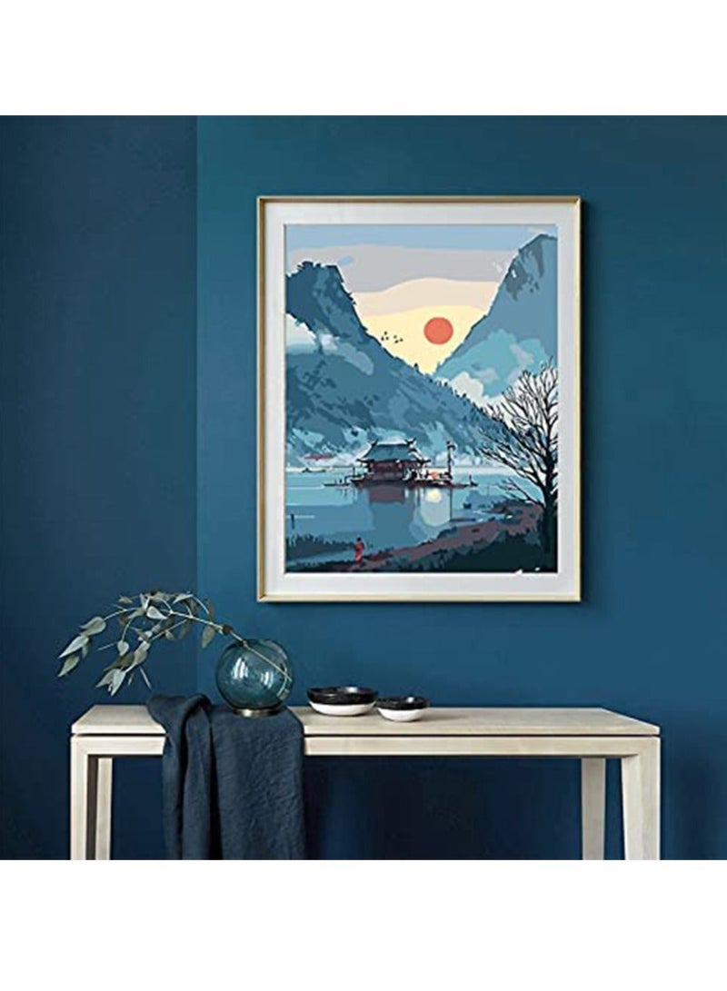 Paint by Numbers Landscape Japanese for Adults Beginner Lake Home Wall Decor Without Frame - Image 2