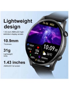 2023 New Full Screen Smart Watch AMOLED 1.43 Inch HD Display Always Show Time Bluetooth Calling IP68 Waterproof Smartwatch - Black - pzsku/Z519371D3F370ED08109AZ/45/_/1698357021/6dec12e7-dc5e-4dc0-bf7c-dc27731f26a1