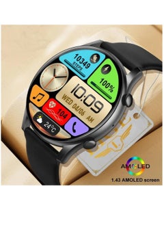 2023 New Full Screen Smart Watch AMOLED 1.43 Inch HD Display Always Show Time Bluetooth Calling IP68 Waterproof Smartwatch - Black - pzsku/Z519371D3F370ED08109AZ/45/_/1698357086/d1ec6cec-c673-4aed-bf5f-4a7beed9a826