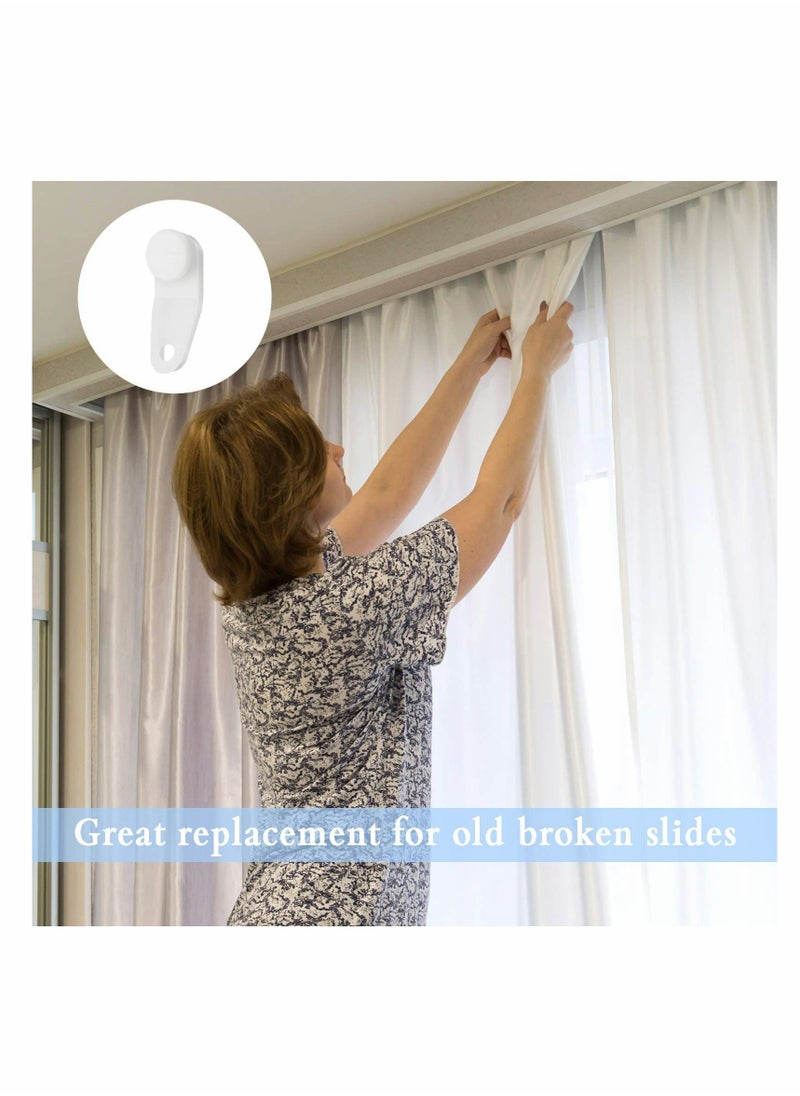KASTWAVE - Curtain Track Gliders Window Traverse Rod Slides Curtain Rod Sliders White Plastic Snap-in Traversing Slides Window Door Shower Curtain Accessories (30 Pieces) - Image 1
