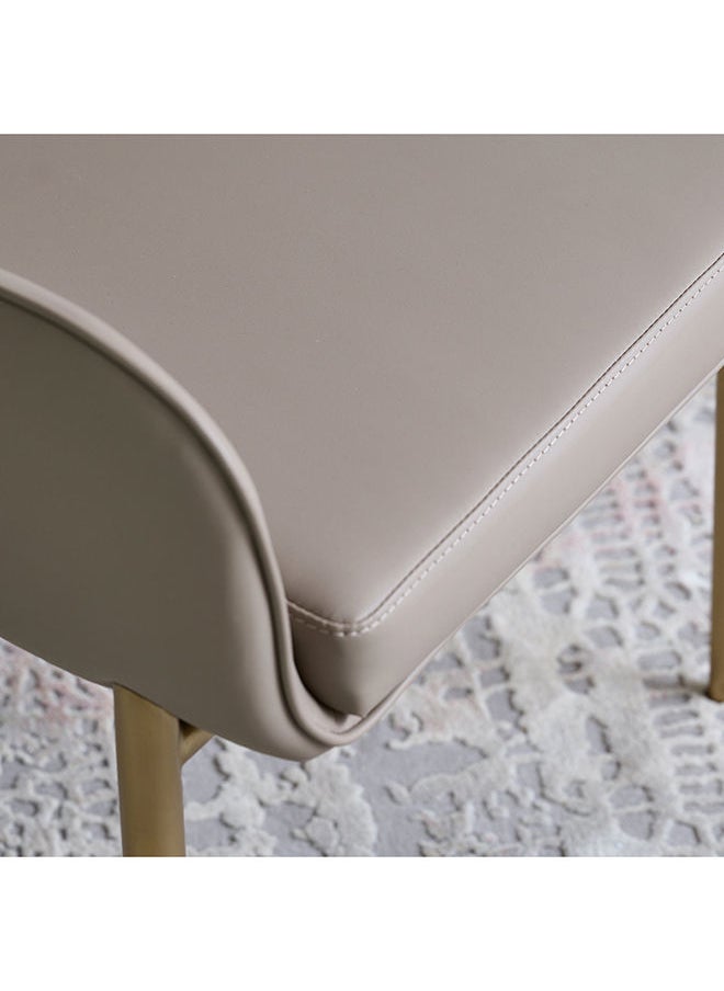 AL HUZAIFA FURNITURE - Mister Dining Chair In Grey Recycle Leather And Copper Brush Stainless Steel Legs - Image 1