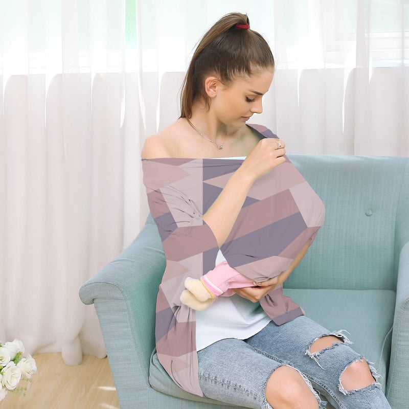 Hicoco Carseat Cover Boy and Girls - Multi-use Nursing Car Seat Canopy Cover for Breastfeeding, Infant Stroller Cover, High Chair Cover (Baby Pink) - Image 5