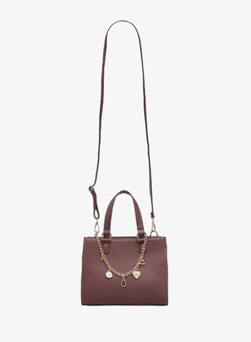 Sasha Sasha Charm Embellished Tote Bag with Detachable Strap