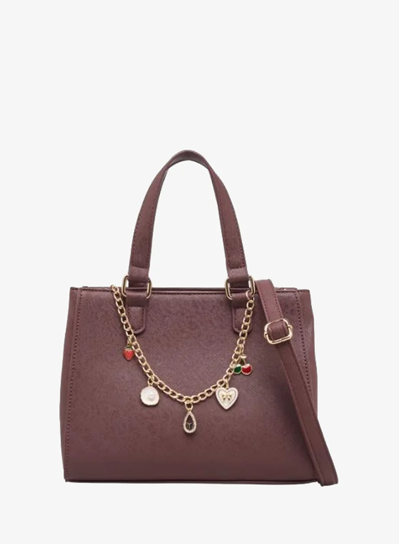 Sasha Sasha Charm Embellished Tote Bag with Detachable Strap