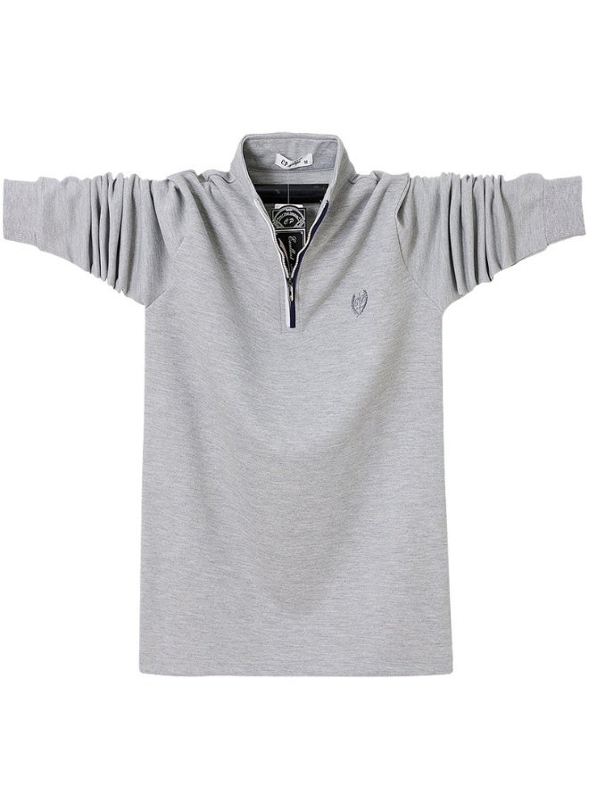Spring Autumn  Polo Shirt Men Korean Fashion Embroidery Long Sleeve Casual Fit Slim Men's Polo Shirt Zipper Collar Tops - Image 1