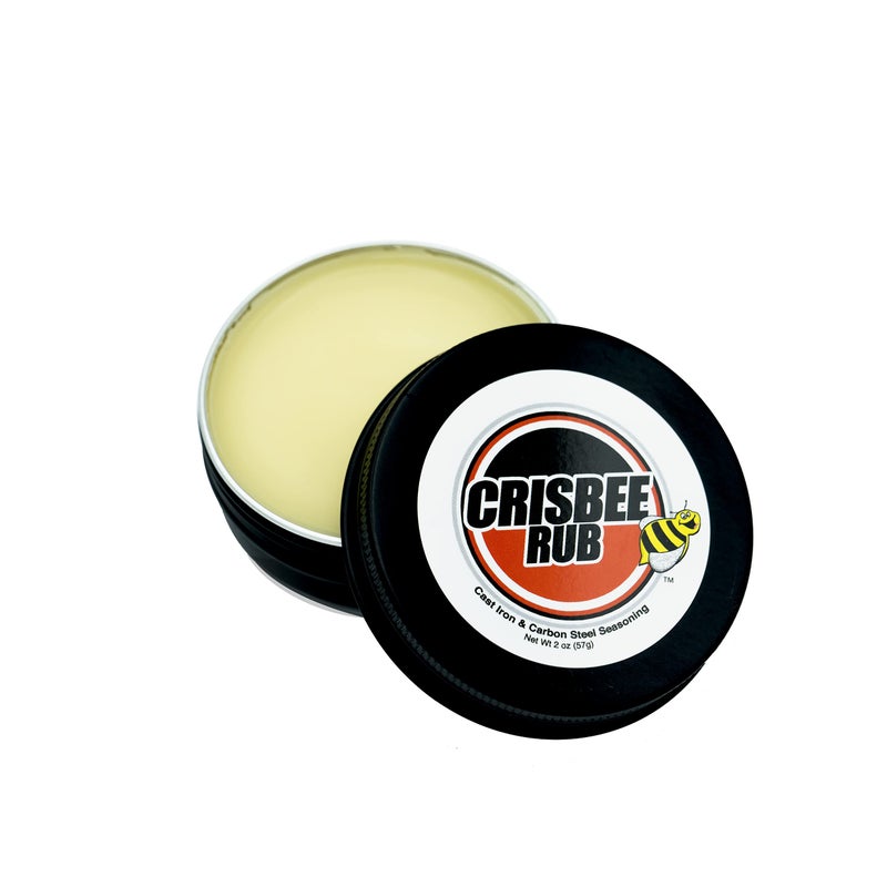 Crisbee Rub Cast Iron and Carbon Steel Seasoning - Family Made in USA - The Cast Iron Seasoning Oil & Conditioner Preferred by Experts - Maintain a Cleaner Non-Stick Skillet - Image 1