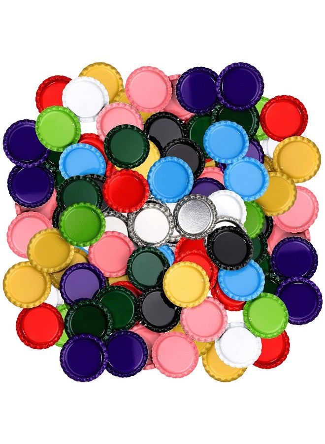 RUTICH 100 Pcs Flat Decorative Bottle Cap Craft Bottle Stickers Double Sideds Printed For Hair Bows Diy Pendants Or Craft Scrapbooks Mixed Colors(10 Colors)  - Image 1