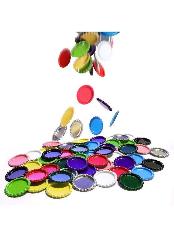 RUTICH 100 Pcs Flat Decorative Bottle Cap Craft Bottle Stickers Double Sideds Printed For Hair Bows Diy Pendants Or Craft Scrapbooks Mixed Colors(10 Colors)  - Image 4