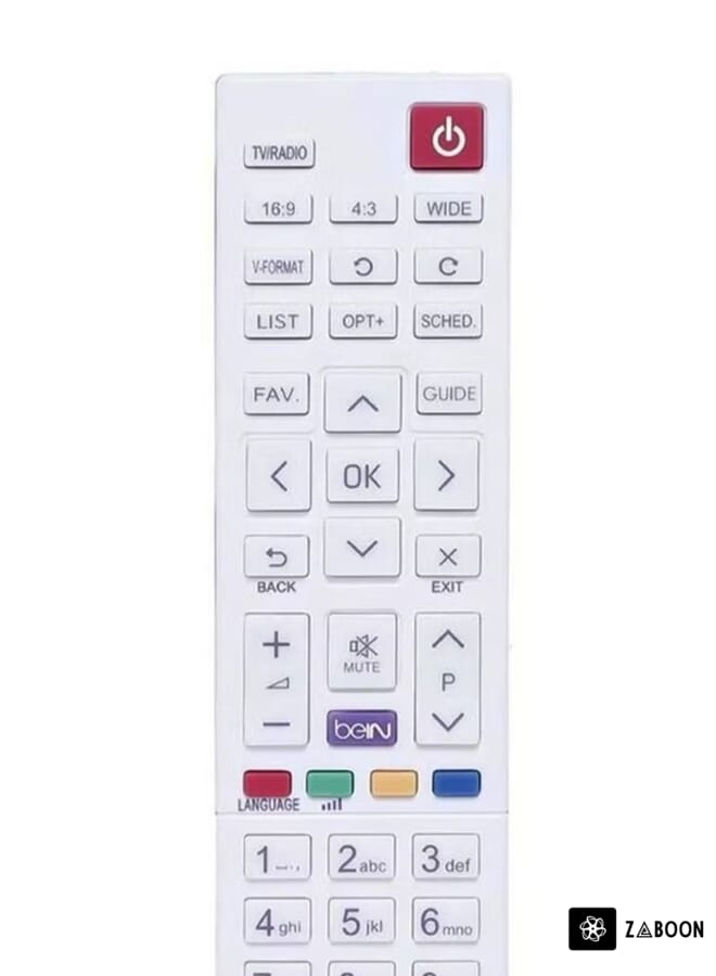 Zaboon Bein Sport Receiver TV Remote Control White