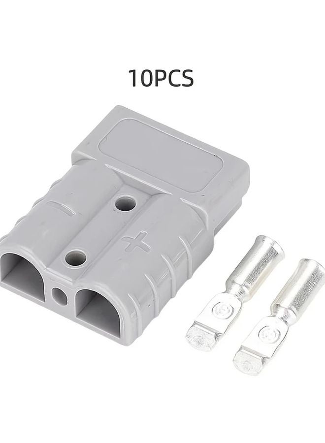 10pcs Gray Heavy Duty Copper Anderson Plug Connectors 50A 6AWG Quick Connect - Image 1