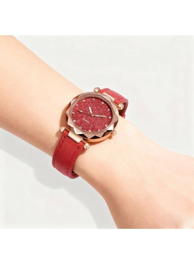 3 قطع ساعة نسائية أنيقة بتصميم سماء مرصعة بالنجوم، أنيقة وعادية، مناسبة للارتداء اليومي، وكذلك حفلات أعياد الميلاد، وحفلات الذكرى السنوية، وغيرها من المناسبات. - Image 4