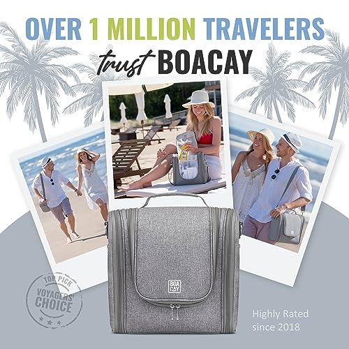 BOACAY Extra Large Hanging Travel Toiletry Bag for Women and Men, Makeup Bag, Bathroom & Shower Organizer Kit for Accessories, Cosmetics, Essentials - Image 5