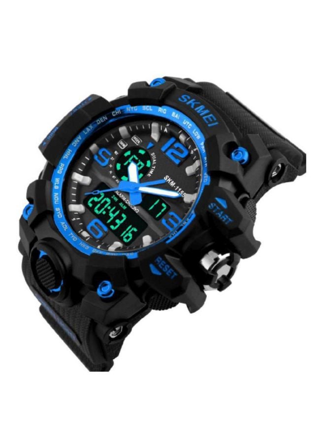 Men's Water Resistant Analog Digital Wrist Watch 1155 - 55 mm - Black - Image 3