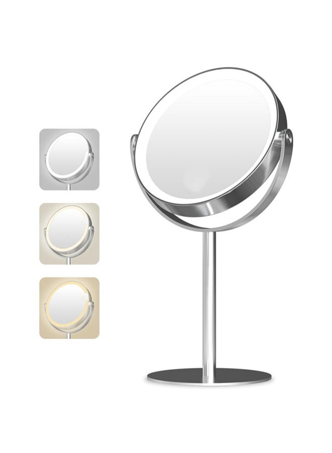 Makeup Mirror, Make-Up Mirror, Three-Level Adjustable LED Light-Adjustable Brightness, 1 to 10 Times Magnifying Touch Screen Cosmetic Mirror, Battery Model, Suitable for Bedrooms, Living Rooms and Bathrooms - Image 1