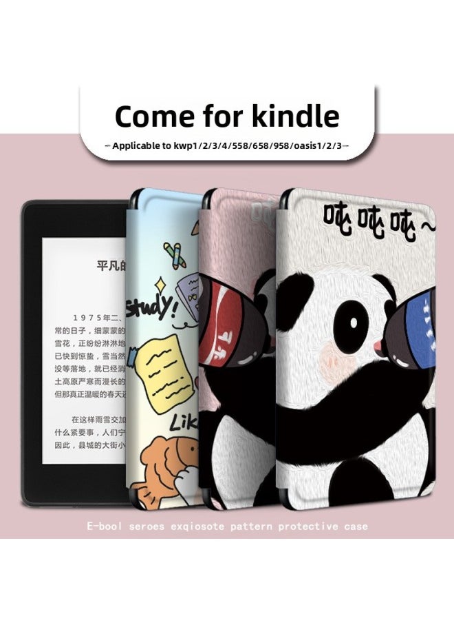 Generic - For Kindle Case Scribe E-book Kpw5 Oasis3 Panda Cartoon Voyage Case-Color:Z9730 Bamboo-Applicable Model:kindle499 Protective Shell 6 Inch - Image 1
