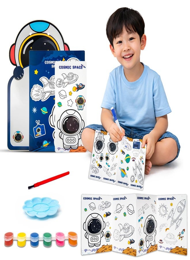 WISHKEY Kids DIY Painting Kit Set of 1 with 42 Painting Activity Book for Toddlers 1 Time Table Board 6 Water Color 1 Marker 1 Mixing Tray Children Return Gifts For Kids Birthday Age 3+ - Image 1