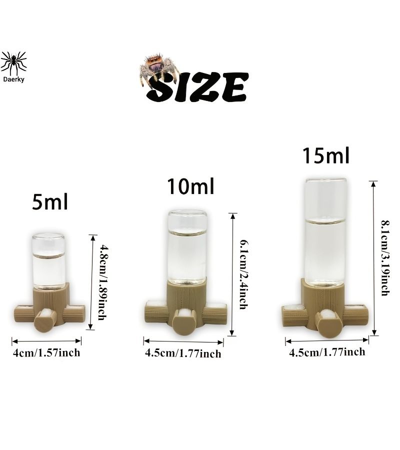Upgraded Magnetic Hanging Jumping Spider Water Dispenser Wood Color 5ML Insect Feeding Platform Small Animal Enclosure Accessories Automatic Water Feeder For Jumping Spiders - Image 5