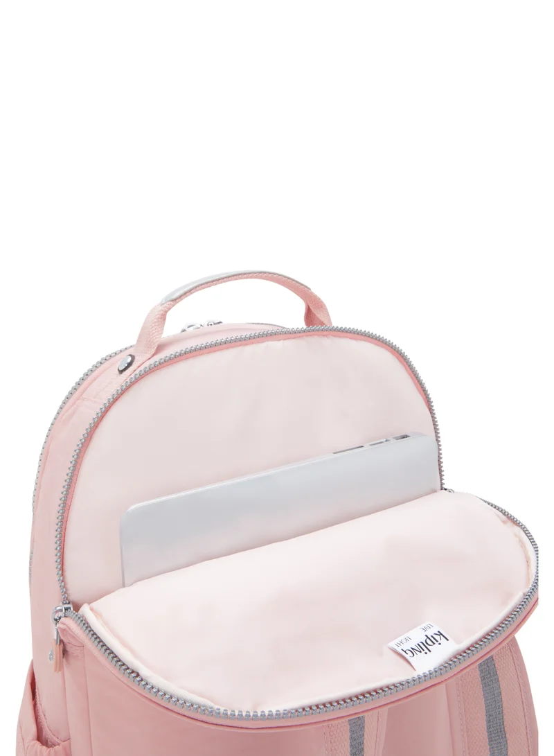 kipling Seoul Lap Large backpack With Laptop Compartment - Bridal RoseI
