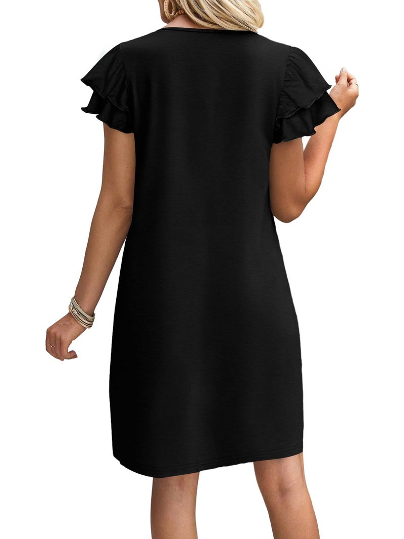 OFEEFAN Black Dress Womens Dresses 2026 Spring Summer Sundresses Boho Clothes Hawaiian Casual Elegant Classy Date Outfits S - Image 4