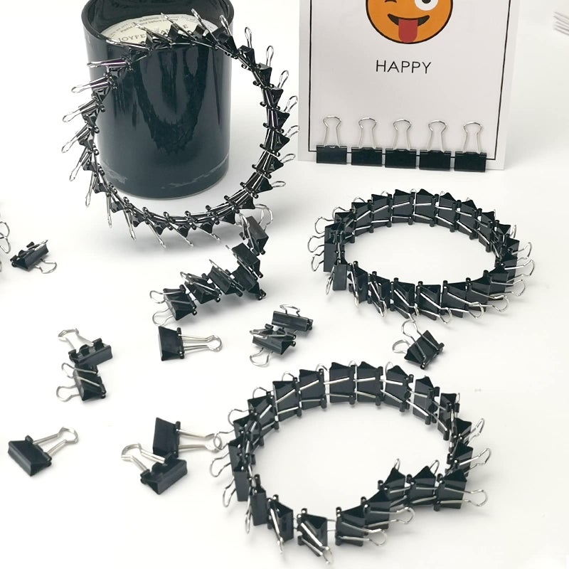 OWLKELA 120 Pack Mini Binder Clips, Black Binder Clips, Small Paper Clips 15mm 5/8 Inch. Micro Size Office Clips for Home School Office and Business. - Image 5
