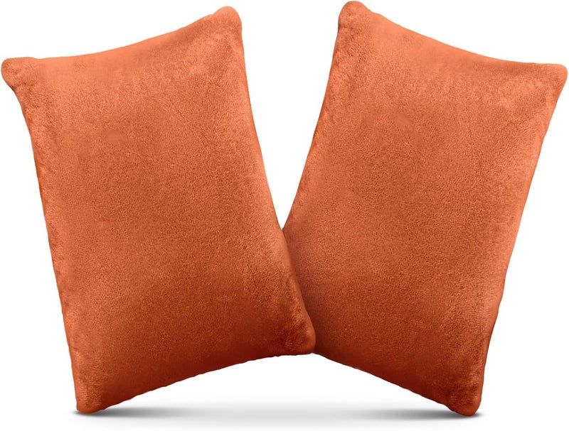 1 MIDDLE ONE 2 Pack Small Pillow, Memory Foam Mini Pillow 11 X 7 Inches for Travel, Sleeping, Nap and Neck, Knee, Lumbar Support, Tiny Cushion for Pet, Dogs (Orange) - Image 1