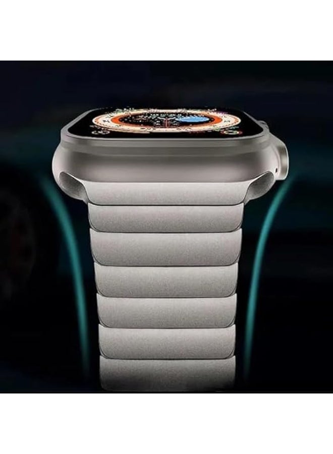 Ecosystem Stainless Steel Link Bracelet Compatible with Apple Watch Ultra 2 (49mm), Series 9/8/7 (45mm), SE (44mm) – Premium Metal Band Compatible with Apple Watch 49mm/45mm/44mm\42mm (Titanium) - Image 5