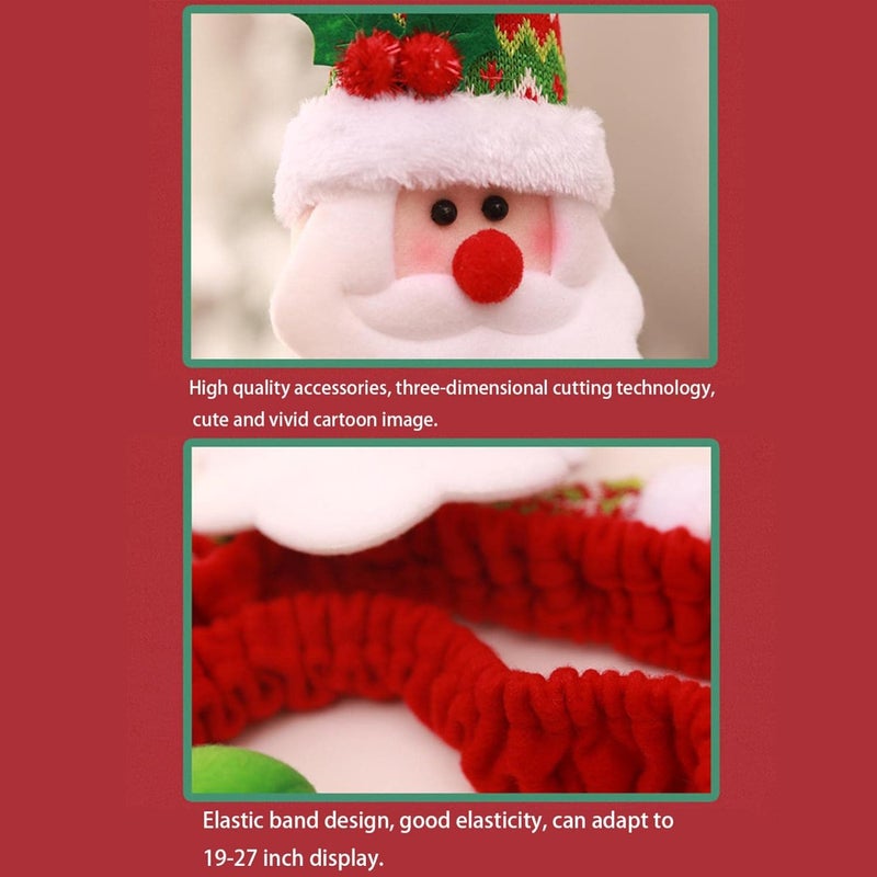 cheekyglo 1 Pack Christmas Computer Monitor Border Cover, Elastic Xmas Decorations Santa Claus/Snowman/Elk Computer Laptop Monitor Border Cover for Xmas Home Office Computer Decoration (A) - Image 4