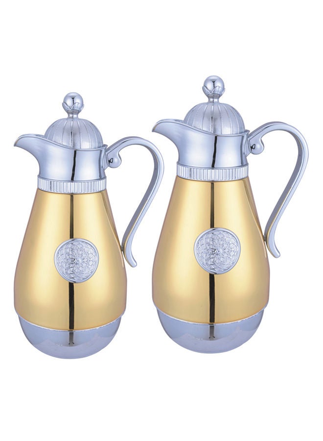 REEM 2-Piece Tea/Coffee Flask Set 0.6L & 0.8L Gold/Silver - Image 2