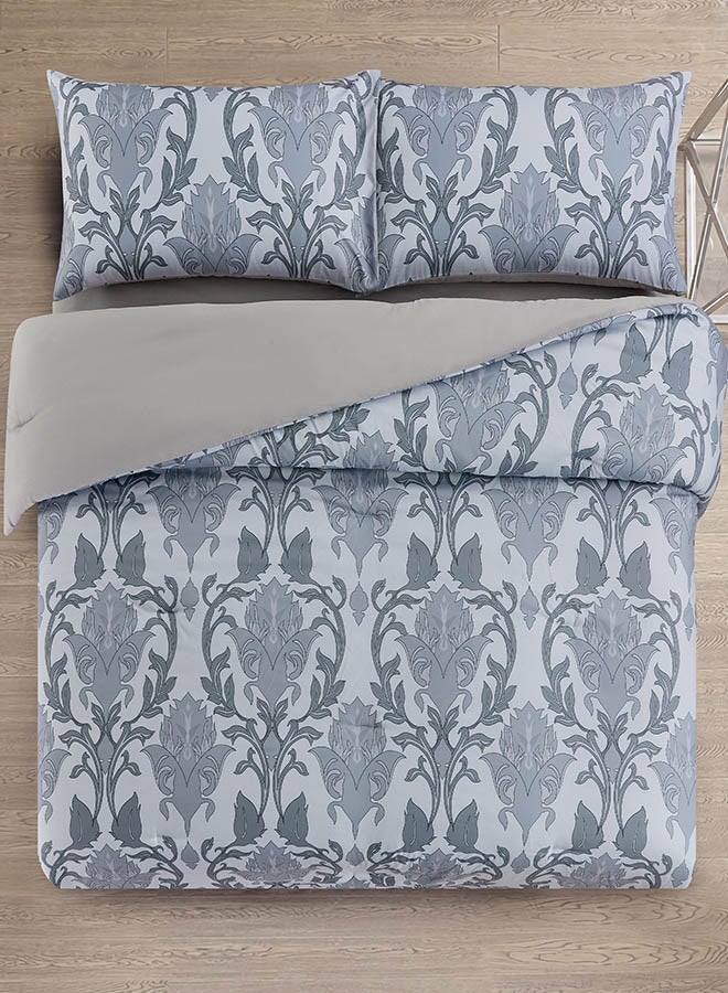 In-House Anthony | Microfiber Comforter Set 4 Pieces - King - 260x240 cm - Light Grey  - Image 2
