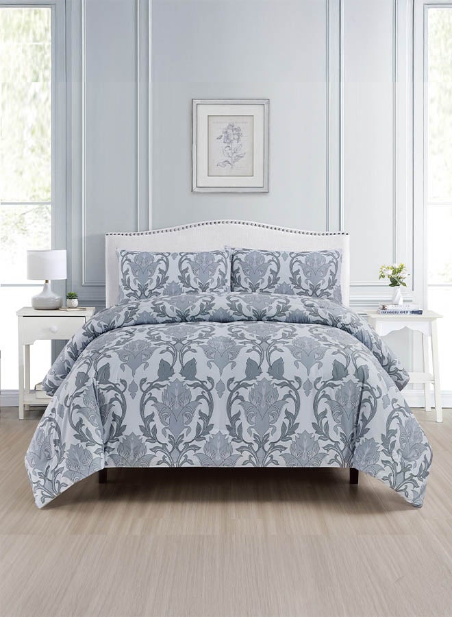 In-House Anthony | Microfiber Comforter Set 4 Pieces - King - 260x240 cm - Light Grey  - Image 5