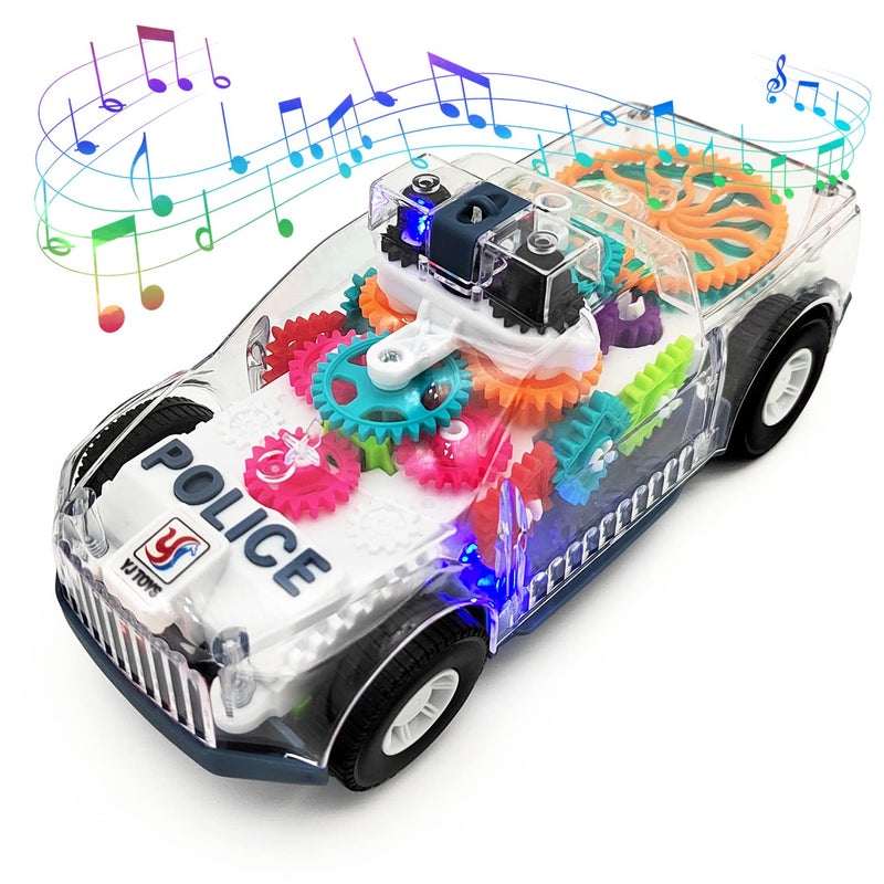 Tipmant Baby Toddler Police Car Electric Vehicle Toy Auto Driving, Transparent Gears, Music, Luminous Lights, Kids Gifts - Image 1