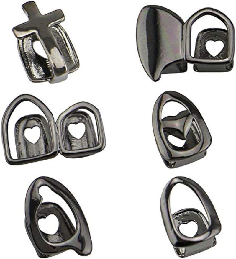 6PC 18K Plated Gold Grillz Mouth Top Tooth Single Grill Cap for Teeth Party Accessories