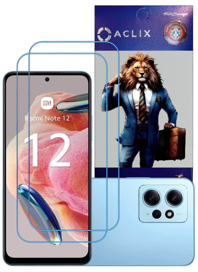 ACLIX 2 Pieces Antistatic ESD Dustproof Premium Quality High Definition Clear Tempered Glass Screen Protector Designed For Xiaomi Redmi Note 12 - Image 1