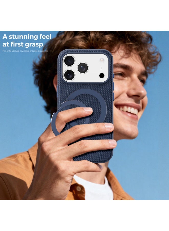 Tech Fabric 360° Rotating Ring Stand Magnetic Phone Case for iPhone 17 Pro Max / 17 Pro, Woven Drop-Proof Protective Cover - Image 2