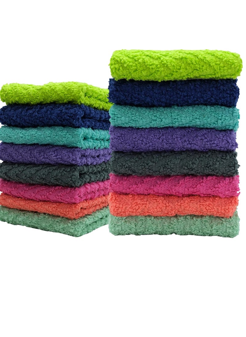 ZUPERIA - ZUPERIA Zigzag Multicolor Wash Cloths -16 Pack -12" x 12"- Highly Absorbent Soft Washcloths for Face, Gym Towels, Hotel Spa Quality, Reusable & Multipurpose Wash Cloth Towels - Image 1