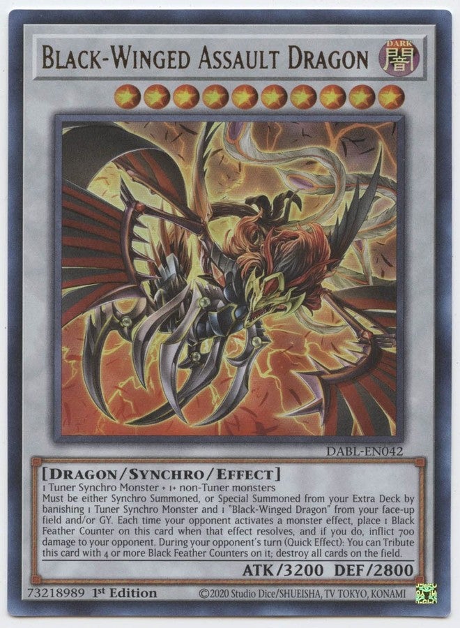 Yu-Gi-Oh! Black-Winged Assault Dragon - DABL-EN042 - Ultra Rare - 1st Edition