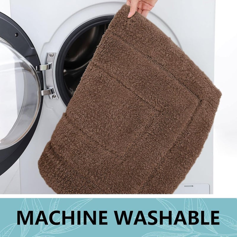 Buganda Bathroom Rugs  44"" x 24""  Soft and Absorbent Microfiber Bath Rugs  Non-Slip Shaggy Bath Carpet  Machine Wash Dry Bath Mats for Bathroom Floor  Tub and Shower  Brown - Image 4