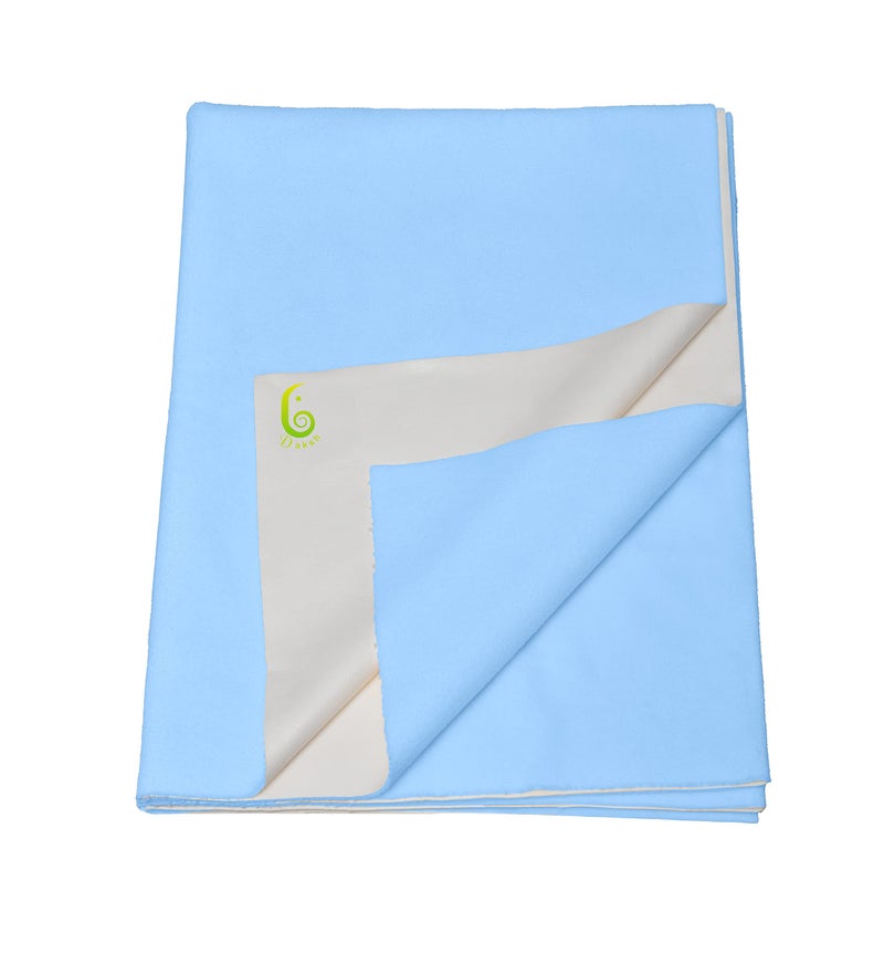 Daksh Baby Dry Sheet/Waterproof Sheet/Baby Sleeping Mat/Bed Protector/Quick Drying/Absorbent Dry Sheet (Large 40"x55"Inch)-Sky Blue - Image 1