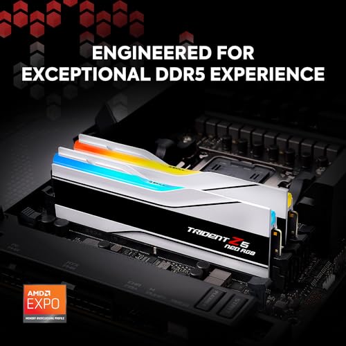 G.SKILL Trident Z5 Neo RGB Series DDR5 RAM (AMD Expo) 32GB (2x16GB) 6000MT/s CL30-36-36-96 1.35V Desktop Computer Memory U-DIMM - Matte White (F5-6000J3036F16GX2-TZ5NRW) - Image 2
