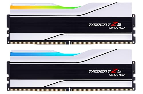 G.SKILL Trident Z5 Neo RGB Series DDR5 RAM (AMD Expo) 32GB (2x16GB) 6000MT/s CL30-36-36-96 1.35V Desktop Computer Memory U-DIMM - Matte White (F5-6000J3036F16GX2-TZ5NRW) - Image 1