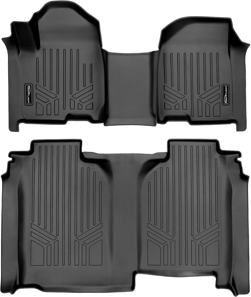 SMARTLINER Floor Mats Set for 2019-2022 Silverado/Sierra 1500 Crew Cab - Black - Image 1